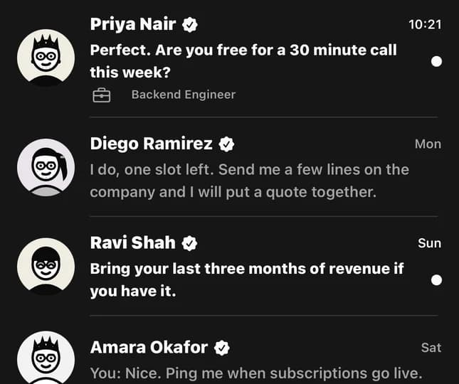Messages inbox